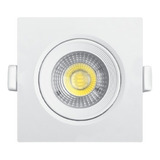 Pack X10 Spot Embutir Led Cob 7w 595lm Cuadrado Extra Chato 