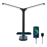 Lightess Lampara De Escritorio Led Con Cargador Inalambrico,