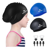 Paquete De 2 Gorros De Natación Para Niños Para El Cabello, 