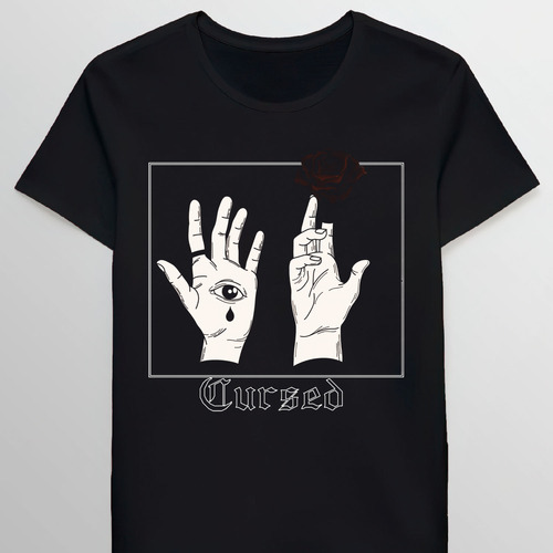 Remera Aesthetic Rose Mystic Hand Quote Cursed 66936368