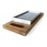 Plancha Parrilla Bifera De Aluminio Grill Con Base De Madera