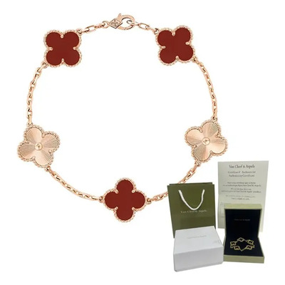 Pulsera Trebol Van Cleef Premium Pulso Vintage Alhambra Vc Color Rojo | Meses sin interés