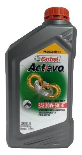 Aceite Castrol Actevo 20w50 Mineral 4t X1l Moto