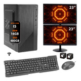 Computador Core I5 16gb 480gb 10 Pro 2 Monitores 23 