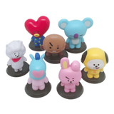 Paquete De 7 Figuras Bts Bt21 Kpop 6-8cm Cookie, Tata, Chim