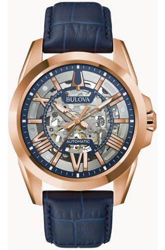 Reloj Bulova Hombre 97a161 Automático Cuero