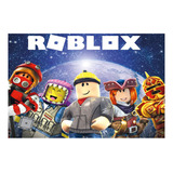 Painel Tecido Sublimado Aniversário Tema Roblox  1,40 X 1,40