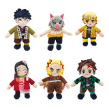 6pcs Demon Slayer Muñeca Peluche Juguete Niños Regalo 25cm