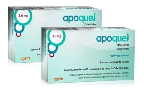 Kit 2 Apoquel Dermatológico Anti Coceira Cães 3,6 Mg