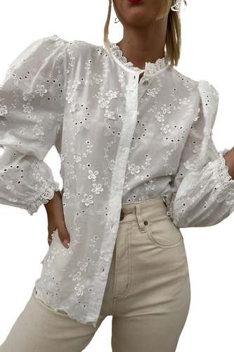 Camisa De Broderie Y Puntilla Elaine