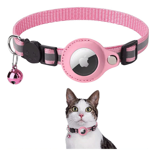 Collar Reflactante Con Porta Airtag Para Perro Y Gato