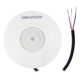 Hikvision Micrófono Omnidireccional Ds-2fp2020 360° Uso En Interior Color Blanco Para Dvr´s, Nvr´s Y Cámaras Ip Con Entrada De Audio.