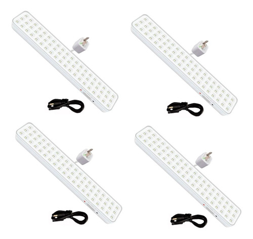 Pack X 4 Luz De Emergencia Recargable 60 Led 12 Hs Oferta