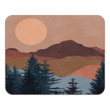 Oflich Abstract Boho Terracotta Sun Sunset Mountain Mousepad