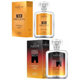 Kit 02 Parfum Brasil 100ml - Fire Sense + Men Million