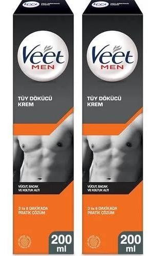 2 Piezas Veet Men Crema Depilatoria Hombres Rápida Eficaz