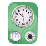 Reloj De Cocina Retro Con Temperatura Y Temporizador (verde