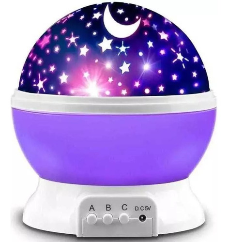 Velador Infantil Proyector Estrellas Y Luna Lampara Led Usb