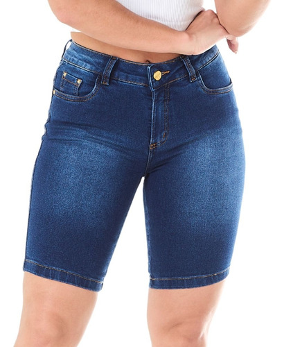 Bermuda Jeans Feminina Premium Plus Size Para O Verão 2024