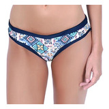 Calzón Bikini Clásico Estampado Azul