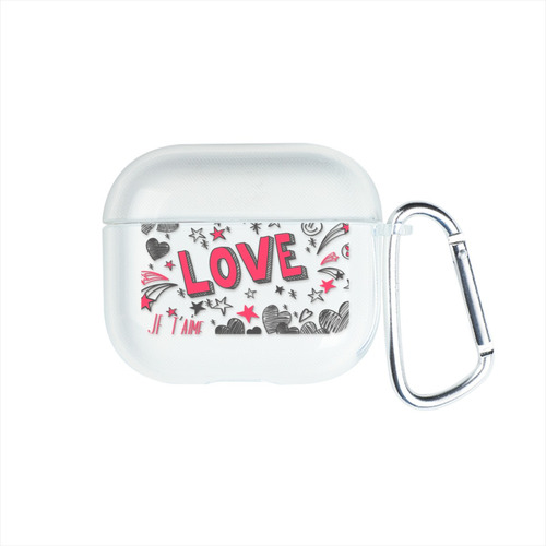 Funda Para AirPods Corazones Love Personalizada Nombre