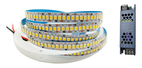 5 Metro Fita Led 12v 2835 240leds/m 3000k/4000k/6000k+ Fonte Cor Da Luz Branco-quente 3000k 110v/220v