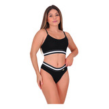 Kit 5 Conjuntos Top Listra + Tanga Fio Sexy Listra