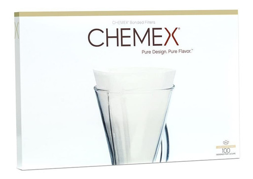 Chemex Filtros De Café Con 100 Filtros Chemex Preformados, C