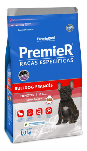Raçao Premier  Bulldog Frances P/ Caes Filhote 1kg