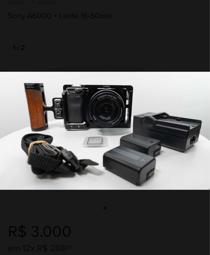 Sony A6000 + Lente 16-50mm + Microfone Boya By-wm4