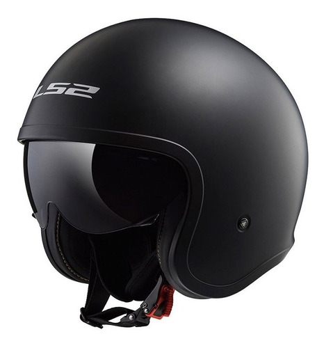 Casco Jet Motociclismo Ls2 Of599 Spitfire Solid Negro Mate