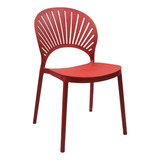 Silla Minimalista Abanico Moderna Jardin Hogar Exterior Rojo