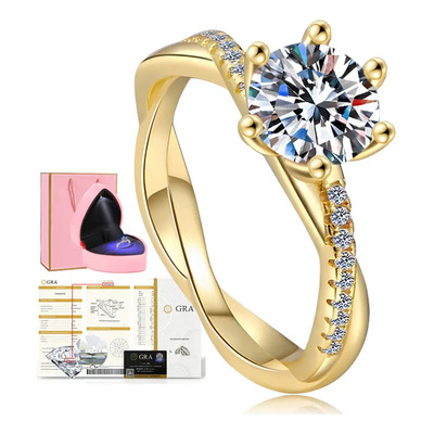 Anillo Moissanite 1ct Para Compromiso Y Boda Esposa Regalo | Envío gratis