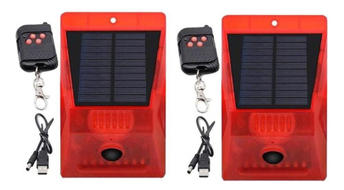 2x Lámpara De Sensor De Movimiento De Luz De Alarma Solar