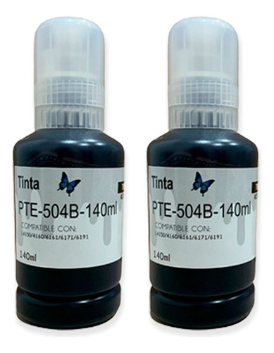 2 Tintas Negras Compatible Epson T504b L4150 L4160 504