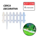 Kit 6 Cercas Plastica Decorativa Jardim Aprox 2,43 Metros