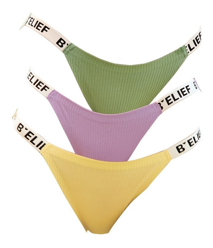 Set De 3 Panties Mujer Color Multicolor 810-53