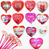 12 Globos Metálicos 45cm San Valentín Regalo Decoración