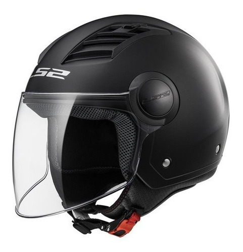 Casco Moto Ls2 Airflow Solid Abierto Rebatible Negro Mate