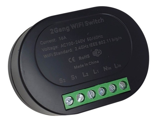 Switch Wifi Interruptor Inteligente Domotica 2 Canales Oval
