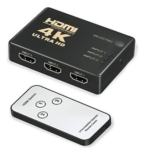 Switch Hdmi 4k 3x1 Splitter Video Full Hd Control Remoto D