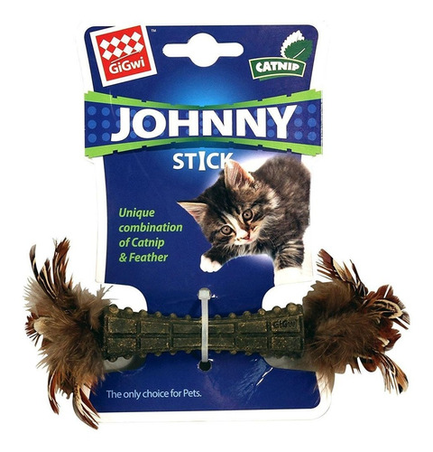 Juguete Para Gatos Johnny Stick Doble Plumas Catnip Gigwi