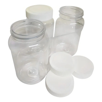 Frasco Plástico Transparente Cilíndrico 500mL Tapa Rosca Pack 7 Unidades | MercadoLibre