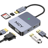 Hub Usb-c - 6 En 1 - 2 Usb 2.0 - 1 Pd - Vga - 1 Hdmi 4k - Sd