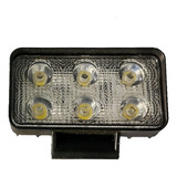 Faro Auxiliar Rectangular Blanco 6 Led 3  12-24v Auto Moto 