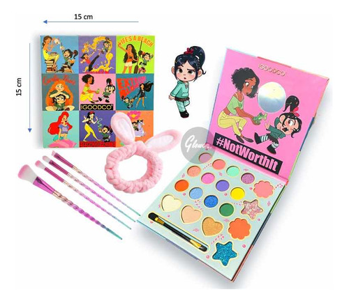 Set De Maquillaje Para Niñas Princesas + Brochas + Accesorio