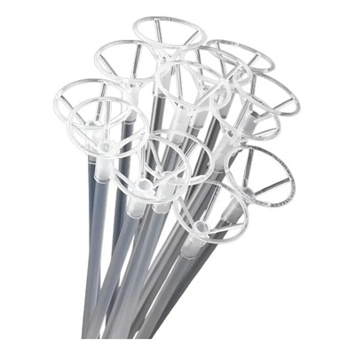 100 Porta Globo Transparente De 45cm Para Globo Burbujas, paquete con 100 vara y 100 copas base soporte baston para globo burbujas latex con gancho sujetador | MercadoLibre