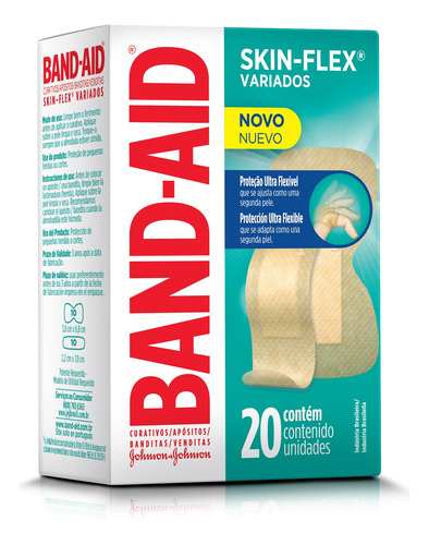 Band Aid Apósito Adhesivo Skin Flex Variados 20 Unidades