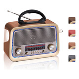 Radio Am Fw Sw Usb Bluetooth Mp3 Tf Recargable Vintage Retro