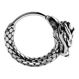 Brinco Masculino Dragão Argola Viking Nórdico Rock Aço Inox